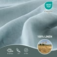 thumbnail image 2 of Simple&Opulence French Linen Flat Sheet with Embroidered Border-100% Stone Washed Flax Bedding,Queen Size(90''x102'') Ultra Soft,Breathable Flat Top Sheet-1 Piece Bed Flat Sheet Only(Dusty Blue), 2 of 8