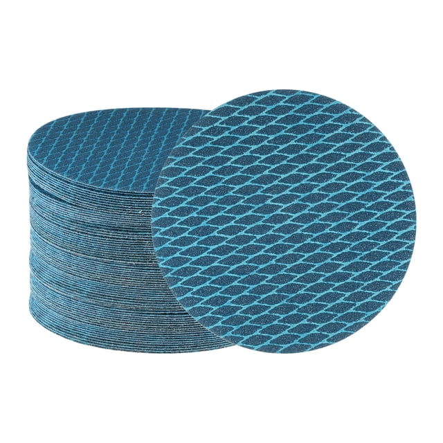 70uds Diamante Forma Lijado Discos 6 Pulgadas 80 Grano Gancho y Bucle Azul Rombo Lija Papel Pescado Escama Lijadora Acabado Discos, Húmedo y Seco Pulido