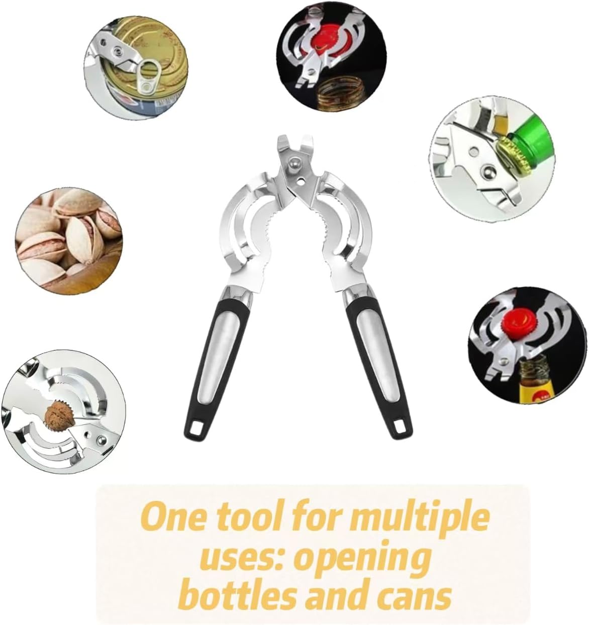 FRKSMD-Jar Opener, Multi Functional Manual Can Opener for Seniors, Stainless Steel Jar Opener for Home, Restaurant