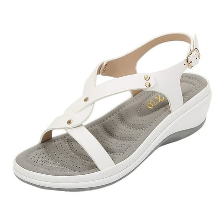 

Larisalt Wedge Sandals For Women Women s Slingback Sling Back Sandals White