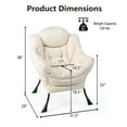 thumbnail image 4 of Costway Modern Polyester Fabric Lazy Chair Single Sofa Chair w/Side Pocket Beige, 4 of 11