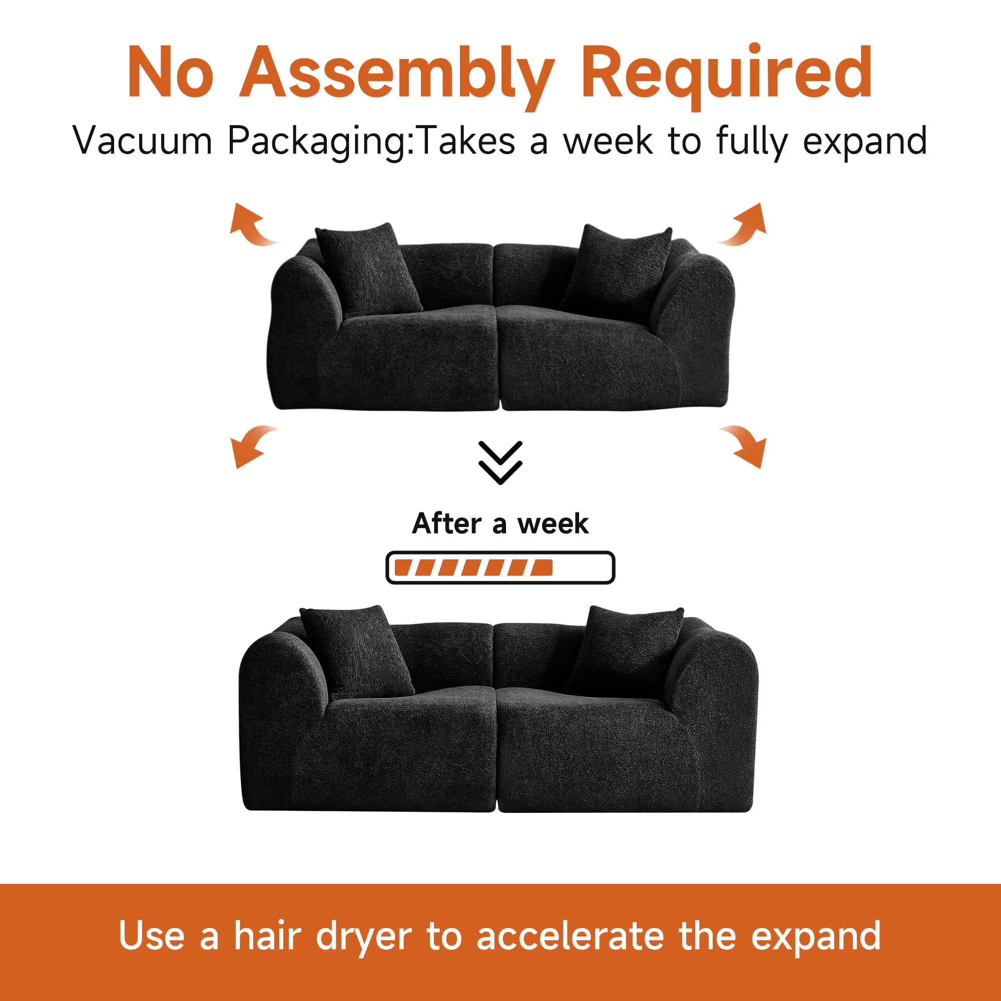 MAYEERTY Modern Velvet Loveseat Sofa with Throw Pillows Compact Space-Saving Couch