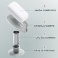 thumbnail image 3 of Jabonera de Baño, 2 Piezas Autodrenante, Estuche Porta Jabon con Ventosa, Fácil de Limpiar, para Ducha, Cocina, Fregadero, Bañera (Gris), 3 of 4