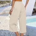 thumbnail image 3 of SIYUDAN Womens Trousers Casual Pants For Women BeigeAdult Trousers For Women Lounge Pants For Women Elastic Waist Pants For Women With Pockets Women Fall Pants, 3 of 6