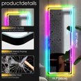 thumbnail image 3 of LVSOMT 55"x20" RGB LED Mirror, Full Length Mirror with Lights, Wall Mounted Hanging Mirror, Full Body Lighted Mirror for Bedroom Living Room Locker Room Bathroom, Aluminium Alloy (Black), 3 of 9