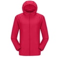 thumbnail image 5 of Women's Hooded Raglan Lightweight Waterproof Sun Protection Zip Up Outdoor Jacket,XXL,Women's Plus Size, 5 of 5