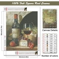 thumbnail image 4 of HUACAN - Pintura de diamante 5D DIY "vino tinto", cuadro de diamantes cuadrados completo, bordado de punto de cruz, paisaje, mosaico, botella, decoración del hogar, 4 of 5