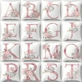 thumbnail image 4 of Ryan&nbsp; Pink Throw Pillow Covers Cute Alphabet Decorative Cushion Covers Square Letter Throw Pillows Protectors for Sofa Couch Bedroom Chair Home Decor 18 x 18 Inch(B), 4 of 8