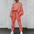 thumbnail image 4 of Baqcunre Women's Solid Loose Sportswear Set Long Sleeve Top and Trousers Set Size S-XXL,Sweat Set for Women Fall Outfits Women Trendy Womens Fashion Two Piece Sets for Women Watermelon red, 4 of 4