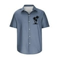 thumbnail image 5 of WREESH Men's Summer Button Down Shirts Short Sleeve Turndown Collar with a Refreshing Print for a Comfortable Fit Navy, 5 of 5