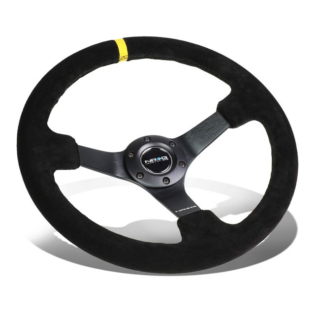 NRG REINFORCED STEERING WHEEL RST-036MB-S-Y + USPL STICKER