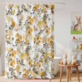 thumbnail image 6 of Shower Curtain Yellow Floral Shower Curtains for Bathroom Decor, Waterproof Polyester Shower Curtain Set with Hooks, Small Stall Size 36" x 72" Watercolor Wildflowers, 6 of 9