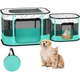 thumbnail image 2 of Portable Cat Playpen, 8-Rod Reinforced Kitten Dog Puppy Playpens, Foldable Play Pen for Indoor Cats Enclosed Pet Kitty Doggy Outdoor, Collapsible Tent Kennel Cage Corral, 2 of 9