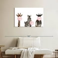 thumbnail image 2 of Elephant Stock Bubble Gum Safari Animals Wall Art - Horizontal Canvas Wall Art - Living Room Wall Decor - Animal Canvas - White And Pink Decor - 36" x 24", 2 of 8