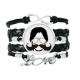 thumbnail image 1 of Man Exaggerated Beard Art Deco Fashion Bracelet Love Accessory Twisted Leather Knitting Rope Wristband, 1 of 3