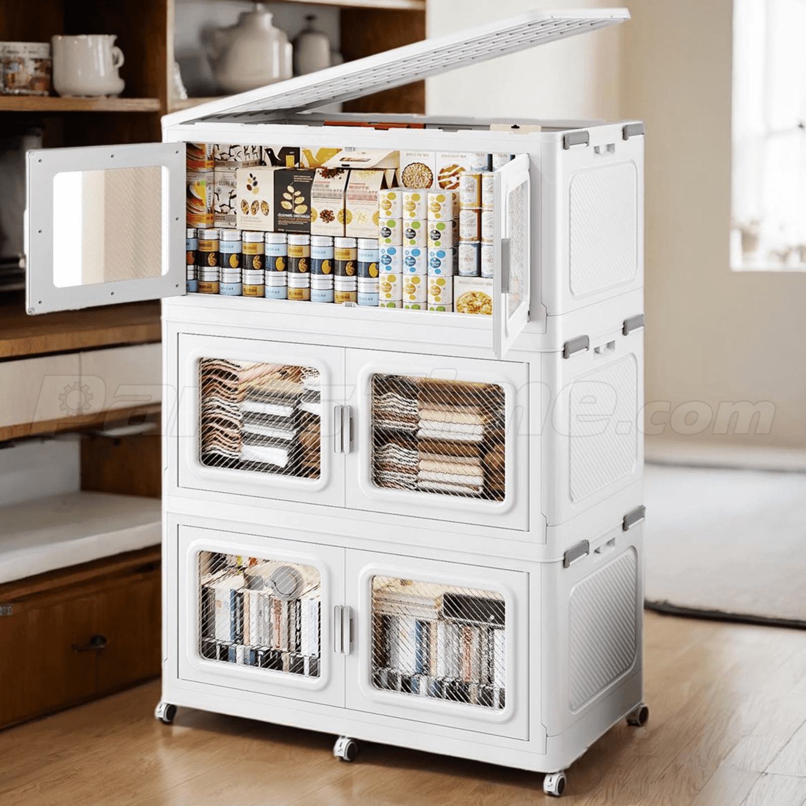 Life Module LM-02 Slim White Desk Organizer | 6-Partition Storage Box For Stationery & Small Items