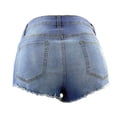 thumbnail image 3 of Women Casual Summer Mid Waist Stretchy Denim Jean Shorts Junior Short Jeans, 3 of 5