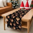 thumbnail image 5 of Christmas Table Runner Santa Claus Gifts Table Runners Snowflakes Black Cotton Linen Dresser Scarf Kitchen Dining Table Decor for Christmas Holiday Party Decor 13x72 Inch, 5 of 8