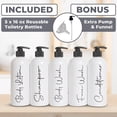 thumbnail image 2 of Alora - Set of 5 - Reusable Shampoo and Conditioner Bottles -16oz Pump Bottle Dispenser for Shampoo, Conditioner, Body Wash, Face Wash, Lotion - Empty Refillable Containers for Shower Permanent Labels, 2 of 8