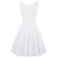 thumbnail image 4 of CIENVNSTG Women Sleeveless V-Neck Sundresses Summer Cocktail Swing Dress Casual Faux Wrap Short Tank Dress Wedding Party Rockabilly Evening Prom Dress White L, 4 of 4