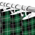 thumbnail image 5 of St Patrick Shower Curtain, 36" x 72", Christmas Green Black Plaid Waterproof Bathroom Curtain Washable Shower Curtain Set with 12 Hooks, 5 of 6