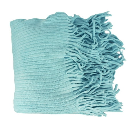 - Deluxe Knitted Throw Blanket Women Poncho Shawl Warm Fashion Cloak Cape Large Wrap Stylish Winter Long Scarf w/ Fringes TH024 Aqua