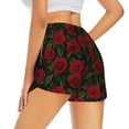 thumbnail image 3 of Goofa Rose Printed Women 2 in 1 Running Shorts,Quick Dry Athletic Workout Shorts,High Waisted Athletic Shorts with Liner Pockets-X-Large, 3 of 9