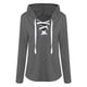 thumbnail image 3 of Sudadera con capucha para mujer Sudadera con capucha y cuello en V Suéter con tirantes de manga larga superior, M, Negro kenally  AP000968-03, 3 of 7