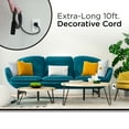 thumbnail image 3 of Cordinate Designer Extension Cord, 3-Outlet 10-Foot Cord, Black, Indoor, 42024, 3 of 7