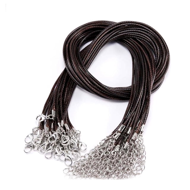 Cordón de Cuero Inteprter 30 Piezas para Collar Café Oscuro 2mm