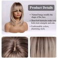 thumbnail image 2 of Bob Wig with Bangs Short Bob Wigs for Women Short Straight Wigs with Dark Roots Heat Resistant Synthetic Wig Natural Looking for Daily Use Perruques A6, 2 of 4