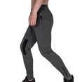 thumbnail image 4 of SGFCWSX Men's Solid Color Jogger Pants with Zipper Fly Drawstring Elastic Waist Slim Fit Cuffed Casual Athletic Trousers Dark Gray Size M, 4 of 5