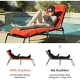 thumbnail image 3 of Chair, 72” x 22” x 4” Patio Chaise Lounge w/4 String Ties, Thickened Recliner Cushions, 1 Count (Pack of 1), Orange, 3 of 9