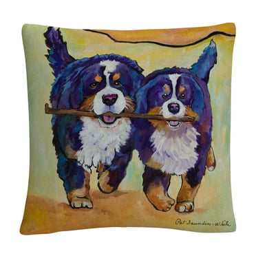 Stick Together' Bold Pets Animals By Pat Saunders-White 16 X 16 Decorative Throw Pillow
