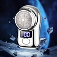 thumbnail image 4 of Portable Electric Shaver LED Battery Display USB Rechargeable Waterproof Mini Travel Men Rotary Razor Cordless Hair Beard Trimmer Remover Tool, 4 of 8