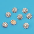 thumbnail image 3 of 8Pcs Flower Rhinestone Shank Buttons 22.5mm Sew on Light Gold Buttons Crystal Embellishments with 1-Hole, 3 of 9