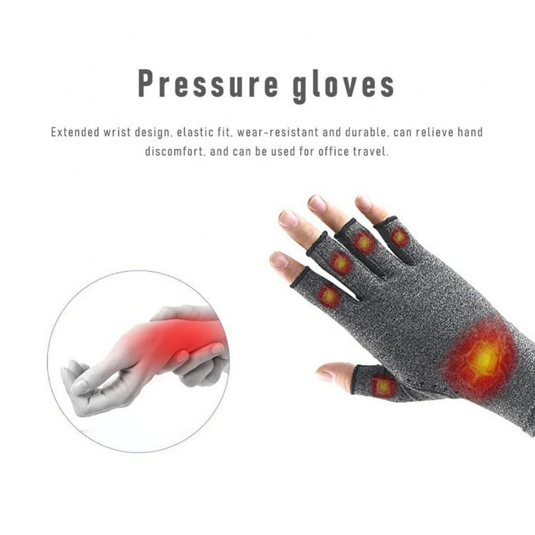 Arthritis Compression Gloves For Men & Women - Fingerless Hand Support Gloves