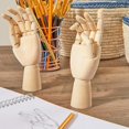 thumbnail image 3 of Figura de mano izquierda/derecha articulada oponible seccionada de madera de 7 pulgadas, modelo de mano de maniquí para dibujar, dibujar y pintar (mano izquierda + derecha), 3 of 5