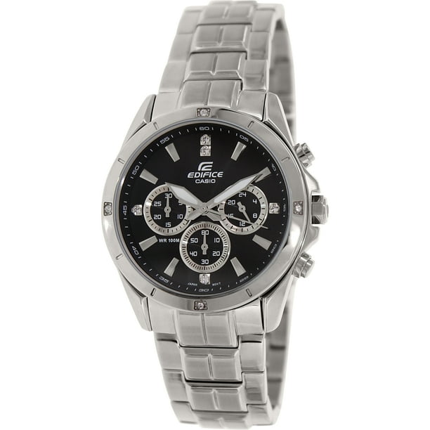 casio edifice men's chronograph silver stainless steel watch