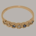 thumbnail image 6 of LBG British Made 9k Rose Gold Natural Opal & Sapphire Womens Eternity Ring - 33 size options - Size 9, 6 of 9