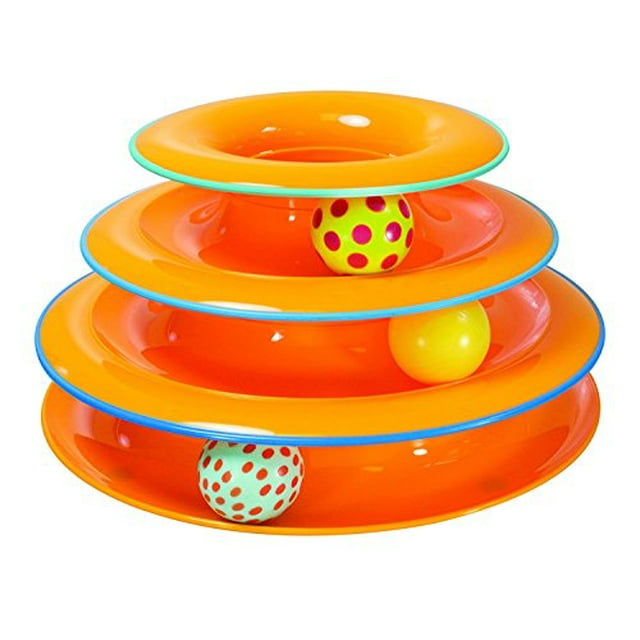 Petstages Tower of Tracks Ball and Track Interactive Toy for Cats, Fun Cat Game