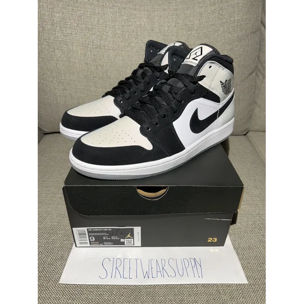 Ni - ke NEW Ni - ke Air Jordan 1 Mid Diamond Shorts- Size 10 Mens DH6933-100 !SameDay Ship!