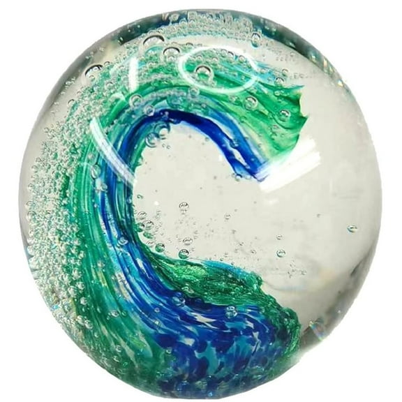 Chesapeake Bay 73710 Blown Glass Wave in Ball Paperweight, 3.25 Inches