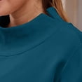 thumbnail image 5 of Mock Neck Sweatshirt for Women Sweater Tops Fall Fashion Must Haves Tunic Tops Pullover Turtleneck Long Sleeve Casual Oversized Sweatshirts Slouchy Preppy Sweat Shirt Baggy with Pockets Dark blue, 5 of 5
