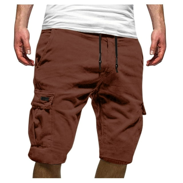 Pisexur Half Shorts Pants Men's Plus Size Cargo Shorts Multi-Pockets Relaxed Summer Beach Shorts Pants
