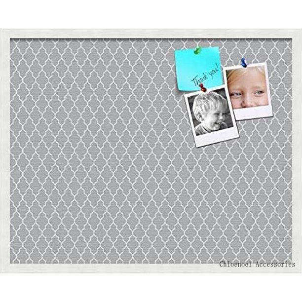 Pinpix 30X24 Custom Cork Bulletin Board Quatrefoil Grey Poster Board With A Canvas Style Photo