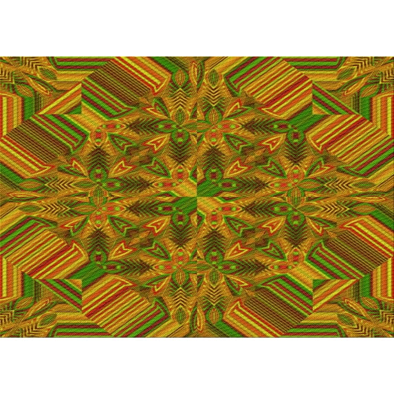 Ahgly Company Indoor Rectangle Patterned Pistachio Green Area Rugs, 5' x 7'