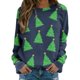 thumbnail image 1 of Gibobby Sudaderas para mujer navidad Mujer vacaciones Navidad manga larga cuello redondo de nieve muñeco de nieve Santa hombro suéter sin capucha(Azul oscuro,CH), 1 of 4