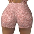 thumbnail image 2 of Haiem Rose Gold Glitter No Front Seam Biker Shorts for Women Yoga Workout Gym Bike Shorts with Tummy Control Moisture-Wicking-XX-Large, 2 of 9