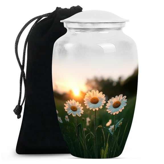 Daisies Urn, Large Urns for Human Ashes, Urn for Ashes for Women, Urns for Human Ashes Adult Female, Urn for Ashes for Men, Unique Urns for Human Ashes (Size - 10inch)